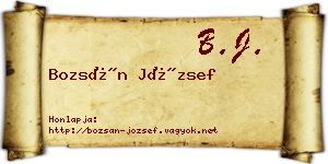 Bozsán József névjegykártya