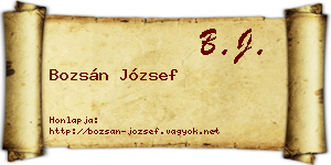 Bozsán József névjegykártya