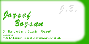 jozsef bozsan business card